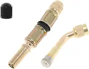 X AUTOHAUX 1set 135 Degree Copper Tire Valve Extension with Flexible Plastic 75mm Tyre Valve Stem Extender for Car Motorcycle RV Truck Bike