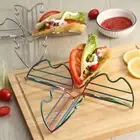 Pancake Stand with Compartments Tongs Humanized Design Stainless Steel Taco