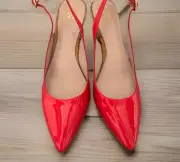Vince Camuto Hot Magenta Leather Stefania Pointy Slingback Heels Size 9.5 M