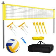 Volleyball Net Set Portable Professional w/ Adjustable Pole and Ball Pump Beach