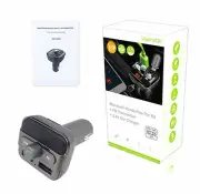 Bluetooth Handsfree Car Kit + FM Transmitter + 3.4A Car Charger Receiver Adapter