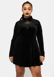 [Punk Rave] Plus Goth Dark Night Vines Dress
