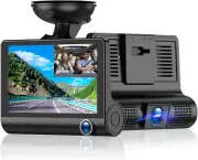 ✅ Car DVR 4" 3 Lens 1080P Dash Cam Front & Rear Video Recorder G-sensor Camera
