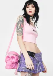 [Killstar] Bubblegum Grave Digger Skull Handbag