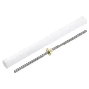 1 Pcs 300mm Lead Screw with Tr8x8 Brass Nut and Plastic Packaging Tube, Silver