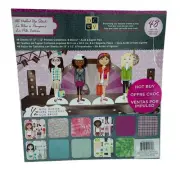 DCWV All Dolled Up Multicolored 48pg 12x12 Card Stock Stack Scrapbook Paper New