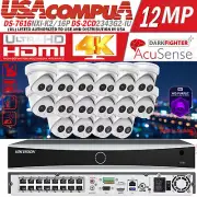 Hikvision 4K 16CH 8MP POE AcuSense Security Camera System DS-2CD2343G2-IU Lot