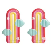 2x Intex Rainbow Cloud Inflatable Floating Bed Outdoor Swimming Pool Float