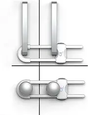 QT BABY Baby Proofing Cabinet Locks Adjustable U Shaped Baby Safety Latches for Drawers, Fridge, Closet Modern Baby Proofing Cabinet Lock with Extra Secure Lock Buttons (Pack of 6, White)