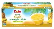 DOLE TROPICAL GOLD Premium Pineapple Tidbits, 16 pk./4 oz. - SHIPS FREE!