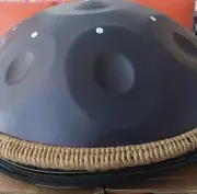 Black Handpan Drum LARGE Steel Tongue with Soft Bag, Accessories, And Stand, New