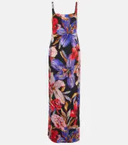 [Dries Van Noten] Dries Van Noten Floral silk-blend maxi dress AU 10 multicoloured