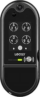 Lockly Smart Lock. WiFi Video Smart Lock, keyless Entry Fingerprint Access. Vision Elite deadbolt Digital Front Door Lock Matte Black