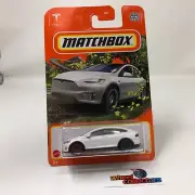 Tesla Model X #59 * WHITE * 2022 Matchbox Mix 6 Case F * NC75