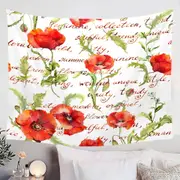 Beautiful Elegant Red Poppies Tapestry