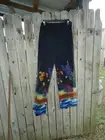 NWT John Mark Dark Black Chelsea Floral Net Wispy Pants L Artisan