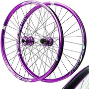 ZECHAO 26 27.5 29in Bike Wheelset,Double Wall Rims Aluminum Alloy 32H Hub Front 2 Rear 4 Bearings Quick Release 8/9/10/11/12 Speed 2050g Wheelset(Purple-XD,29inch)