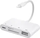 Lighting USB OTG Adapter for iPad iPhone 13 12 Pro XR 8 Plus TF/SD Card Reader