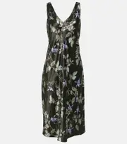 [Vince] Vince Floral satin midi dress AU 8 multicoloured