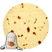 Burrito Tortilla Flannel Burritos Wrap Blanket, Giant Flour 47 in Yellow
