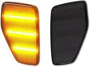Turn Signal Lights for Hummer H3 H3T Turn Signal Light 06-2010 Car Amber Triple-Row LED Strip Front Fender Side Marker Lights Compatible with Turn Signal Lights(Smoked Lens Amber)
