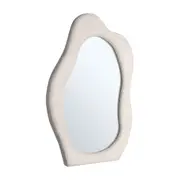 Furb Wall Mirror Irregular Makeup Vanity Mirror Fabric Frame Home Decor 60X90cm