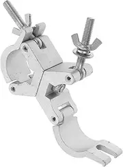 HEATSHAKING Aluminum Truss Tube Clamp with Rotation Double Ring Hook for Stage Lighting Heavy Duty Mount for Dj Lights Secure and Multi Functional
