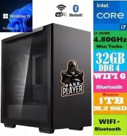 Intel i7 @4.80GHz Gaming PC RX580-8GB 32GB RAM WIFI BT 4TB + 1TB M.2 NVMe Win 11