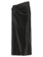 [Alberta Ferretti] Alberta Ferretti-Plongé Nappa Skirt Gonne Nero-Donna 42IT