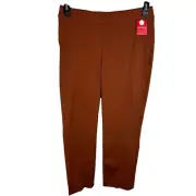 Spanx On the Go Slim Straight Ankle Pants Bronze Glow Women's Large PETITE NWT
