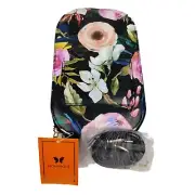 Monarque Crossbody Floral on Black Crossbody Clutch Sling Flowers Purse Pockets