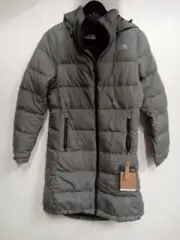 Women’s North Face Metropolis III Parka Long Down Jacket - Gray Cut Front #6A1A