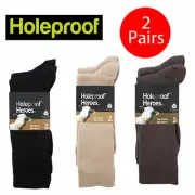 Holeproof 2 Pairs Men Merino Wool Rib Work Business Crew Everyday Socks S10012