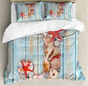 Letter J Duvet Cover Set with Pillow Shams Tropic Rustic Summer J Print