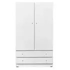 Wardrobe Cabinet Cupboard 2 Door 2 Drawer Clothes Rack Storage Unit Whit3