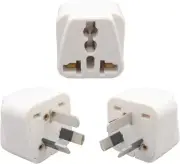 INIBUD Pack of 3 UK EU US to AU Australia NZ Travel Adapter White Plug NEW AU