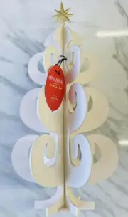 Opalhouse White Wooden Christmas Tree With GOLD Star Tree Topper 12” Long