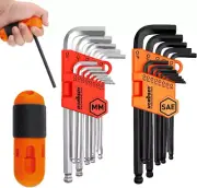 27PCS Allen Wrench Set, Hex Key Set Long Arm Ball End Hex Wrench Set, Sae/Metric