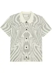Honor The Gift Dazed Intarsia Cotton Shirt - Cream - L L