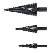 3x HSS Step Drill Bit Set Large Cone Titanium Bit Set 6/8/10mm Shank Hole Cutter