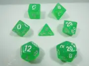 RPG Dice Set of 7 - Glitter Slime Green D4 D6 D8 D10 D12 D20 D00-90