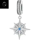 Compass Travel Boat Dangle Charm For Bracelets Sterling Silver 925 Genuine Sea