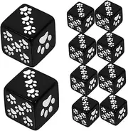 10pcs Cartoon Paw Pattern Dice Game Props for Board Games Parties and Educational Use Lightweight and Portable