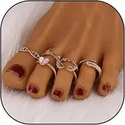 [Harry and Henry] Adjustable Toe Rings for Women Silver Toe Ring Open Tail Ring Band Beach Foot Jewelry Set for Girls