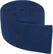 uxcell Elastic Bands for Sewing 7.5cm x 4.6m Navy Blue Knit Elastic Spool High Elasticity for Wigs, Waistband, Pants, Craft DIY Projects