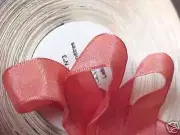 vintage ribbon trim rayon acetate 5/8" peach rose 1yd made in France
