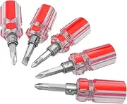 5 Pcs Stubby Screwdriver Set, Phillips and Flat Head Screwdriver Portable 2-in-1 Screwdriver Set Sewing Machine Ultra Short Screwdriver Tool