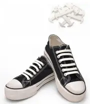 WHITE - No Tie Shoe Laces - Silicon Eyelet Anchor - 16 Straps Adult - Free Post