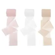 Chiffon Satin Ribbons, 3 Rolls 1.6 Inch x 5.5 Yards for Decor, White/Light/Khaki