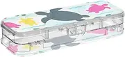 Yoogain Beige Cartoon Turtle Silhouette Clear Pencil Box Plastic Double Deck Pens Storage Case For Stationery Supplies With Lid
